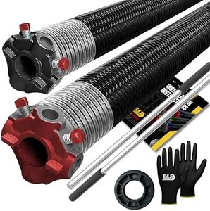 Garage Door Torsion Springs 218x1.75x28 Includes 1” Nylon Bushing, Gloves, and Winding Bars for Left and Right Side of Garage Door Precision E-Coating 5-Year Warranty Min. 30,000 Cycles (Pair)