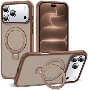 SKYLMW Compatible with iPhone 18 Pro Max Case with Stand,Desert Brown