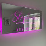 Personalised Salon Mirror Sign | Light-Up Business Sign | Hairdresser Nails Decor