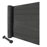 Laneetal Balcony Privacy Screen Cover 1 x 6 m Anthracite HDPE Privacy Shield Protector Sun Wind Screening with Rope