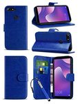 PU Leather Cover with Card Holder Slots [Kickstand Stand Case] [Magnetic Closure] Compatible with Microsoft Lumia 535 / RM-1089 / RM-1091 [Dark Blue]