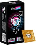 NottyBoy 4-in-1 Multi Textured Condoms for Men - 10 Count (Ribbed | Dotted | Anatomically Shaped | Extended Time) Ribs and Dots | Long-Lasting Contoured Latex Condom