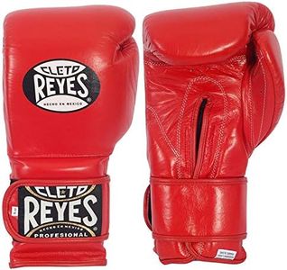 Cleto Reyes Hook and Loop Leather Training Boxing Gloves - 16 oz - Red