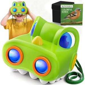 Kids Binoculars for Boys Age 3–10, Dinosaur Binoculars with Compass & Bird Watching Manual, Educational Outdoor Toy for 3 4 5 6 7 8 9 Year Old Boys Gifts Kids Toddler Toys Travel Game Birthday Present