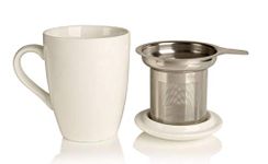 Adagio Teas 10080 Porcelain Mug w/Infuser, White