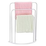 YORKSHIRE HOMEWARE Towel Drying Rack | 3 Tier Bathroom Towel Holder | Freestanding Bar Rail Rack | Towel Storage Rail Rack for Bathroom, Towel Rack Metal Stand, 61L x 24.5W x 84.7H centimetres White