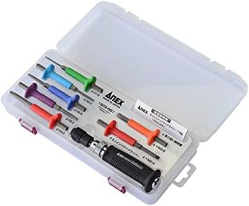 ANEX No. 1903-NS1 Impact Screwdriver Mini Type Screw Removal Case Set of 7 Bits for Automobiles, Motorcycles, Machine Maintenance Work