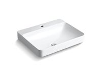 Kohler K-2660-1-0 Vox Rectangle Vessel with Faucet Deck, White