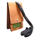 ABYS Genuine Leather Green Unisex Neck Pouch||Cell Phone Holster with Adjustable Strap