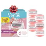 Gillette Venus ComfortGlide Womens Razor Blade Refills, 6 Count, White Tea Scented Gel Bar Protects Against Skin Irritation (Pack of 1)