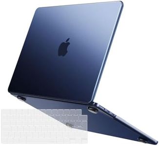 MOSISO Funda Compatibe con MacBook Air 13,6 Pulgadas 2024-2022 M3 A3113 M2 A2681 Touch ID, Ultra-Delgada Color Natural Original Funda Protectora Plástico y Teclado, Azul Medianoche