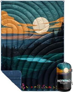 hotkoko Camping Blanket,Lightweight Down Alternative Puffy Printed Camping Blanket Packable Outdoor Blanket for Camping,Traveling, Stadium, Hiking, Picnics