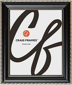 Craig Frames Victoria, 16x20 Picture Frame, Ornate Black and Gold