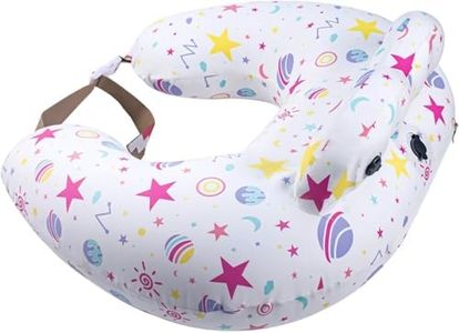 Inflatable Nursing Pillow for Breastfeeding & Bottle-Feeding – Portable Travel Feeding Cushion with Adjustable Waist Strap – Soft Cotton Cover – Odour-Free Thickened TPU Inner – Removable & Washable