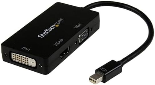 StarTech.com Mini DisplayPort Adapter – 3-in-1 – 1080p – Monitor Adapter – Mini DP to HDMI/VGA/DVI Adapter Hub