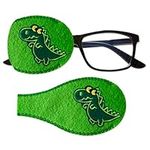 Kids and Adults Orthoptic Eye Patch For Amblyopia Lazy Eye Occlusion Therapy Treatment Dinosaur (Grey, Left eye to be covered)