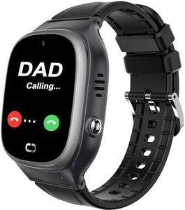 Kids Smart Watch LBS Tracker,Waterproof Smartwatches for Children Kids with Call Camera SOS Anti-Lost Math Game Touch Screen Game Alarm for Boys and Girls (Black)