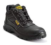 Black Hammer Mens Safety Boots Work Waterproof Shoes Leather Steel Toe Cap Working Ankle Lightweight Footwear S3 SRC 1007 - Black Waterproof - 9 UK