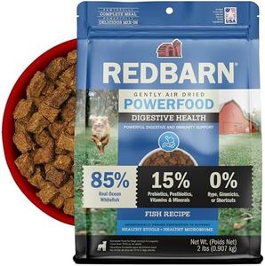Redbarn Powerfood Air Dried Dog Food for Digestive Gut Health - 85% Real Ocean Whitefish with Prebiotics & Postbiotics - Non-GMO Dry Full Feed or Topper Made in USA - 2lb