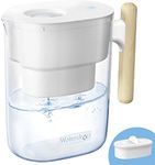 Waterdrop Chubby Water Filter Jug with 3 Months Filter, 3.5L, Reduces Fluoride, Chlorine and More, NSF Certified, BPA Free, White (Replacement Filter: WD-PF-01A Plus)