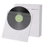 ENVLY® Inner Record Sleeves for Vinyl Protection (50-Pack) | Rice Paper | Anti-Static (12")