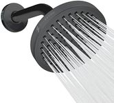 SparkPod 6" Luxury Rain Shower Head With 6" Shower Arm - Relaxing Rain Shower For Stress Relief - No Hassle Tool-less 1-Min Installation - Engineered For Durability - Spa Experience - Charcoal Grey