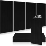 Woanger 5 Pack Large Acoustic Panels, 47 x 24 Inch Sound Dampening Panels Self-adhesive Noise Absorbing Panel Acoustical Wall Panel Sound Proofing Panels for Home Studio Office Game Room(Black)