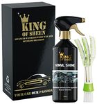 King of Sheen Vinyl Shine Car Dashboard Cleaner and Car interior Cleaner + Handy Vent Duster Brush, Effortlessly Enhance the Appearance of your Cars Interior, 500ml