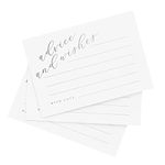 Bliss Collections Advice and Wishes Cards - 50 Real Silver Foil Cards, 4 x 6 Uncoated, Heavyweight Card Stock for Weddings, Receptions, Bridal Showers, Baby Showers, Graduations and Special Events