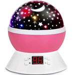 ANTEQI Star Night Lights Projector for Kids Star Glob Projection Nightlight with 17 Projection Modes and Timer for Baby Bedroom Ceiling Decor-Pink