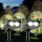 T-SUN Halloween Solar Spot Lights Outdoor Garden, 6000K Solar Garden Spotlights with IP65 Waterproof,6 Lighting Modes Solar Spotlights for Yard Garden House Garage Ornaments Pathway (2 Pack)