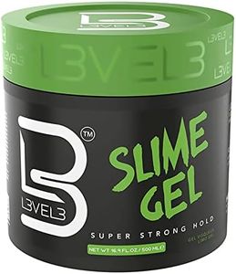 L3VEL3 L3-Gel Slime - Delivers Super, Strong Hold - Creates Sleek and Spiky Styles - Tames Frizz - Adds Shine and Volume - Water Based and Flake Free Formula - Enriched with Castor Oil - 16.9 oz