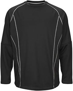 Majestic Men's Fleece Practice Pullover Black/Silver Large