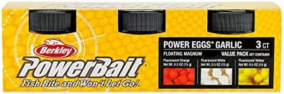 Berkley PowerBait Power Eggs Floating Mag Asst Fishing Bait, Assorted Colors, Irresistible Garlic Flavor, Natural Presentation, Ideal for Trout, Steelhead, Salmon and More