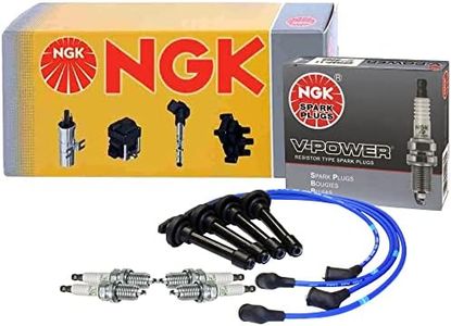 NGK Wire & 4 V-Power Spark Plugs Kit For Honda CR-V LX EX SE 2.0 L4 B20Z2 99-01