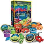 National Geographic Mega Slime Kit & Putty Lab - 4 Types of Slime Plus 4 Types of Putty Including Magnetic Putty, Slime Kit for Boys and Girls, Sensory Putty Toy & Science Kit (Amazon Exclusive)