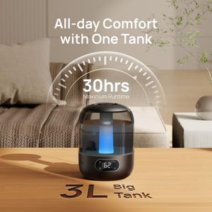 Dreo Quiet Cool Mist Humidifier – Black, Whisper-Quiet Operation