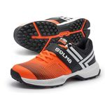 SOLM8 S8 Cricket Shoes - Rubber Spikes Professional Cleats for Outdoor Turf and Field Sports Gel Cushioned Insole, Neon Orange, 8