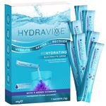 Hydravive® Rehydration Electrolytes Powder - High Strength Vitamin C and All 8 B Vitamins: B1, B3, B5, B12 Supplement Sachet Drink - Effervescent Electrolyte Hydration Tablets - 7 Pack Blackcurrant