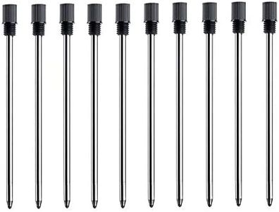 MengRan 2.75'' Mini Ballpoint Pen Refills, Standard D1 Pen Refill (Remove Black Cap), Black Ink Pen Refills, Compatible with Swarovski Pen Refill (10 pcs Black Ink)