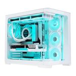 SAMA 2851A Gaming ATX PC Case, Mid-Tower Computer Case with 4 ARGB PWM Fans, 360mm Radiator Support, Curved Tempered Glass Front and Side Panel - White