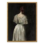 InSimSea Framed Wall Art Room Decor Classical Oil Painting Canvas Prints "Seventeenth Century Lady" Vintage Wall Art for Living Room Bathroom Decor 12x16in