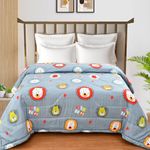 FRESH FROM LOOM Cartoon Printed Double Bed Children Bed Blanket | Soft Comforter for Kids | Dohar for Kid Boys & Girls | Summer & Winter Blanket (90x100 Inches | King Size | Light Grey)