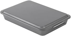 GoodCook Everyday Nonstick Steel Oblong Pan with Metal Lid, 9" x 13", Gray, Cake Pan, 9x13 Baking Pan with Lid, Metal Baking Pan, Sheet Cake Pan