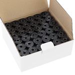 144 CleverDelights Black Prewound Bobbins - 60wt - Size A Class 15 Bobbins - SA156 Replacement - For Brother Embroidery Machines - 7/16 x 13/16 by CleverDelights