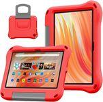 New Tablet 10" 11th/13th Gen 2021/2023 Kids Case, Incompatible with iPad Samsung Android Lenovo 10 inch Tablets, GTYOM Lightweight Shockproof Kids Friendly Case with Handle Stand, Red