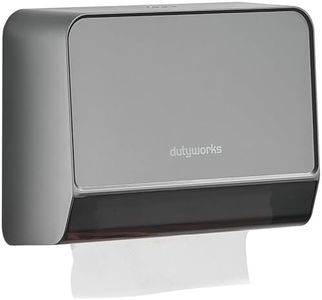DUTYWORKS Paper Towel Dispenser Wall Mounted, Multifold Hand Towel Dispenser for Kitchen Bathroom Home Business, Trifold/C Fold/Z Fold Paper Towel Holder with Lock, Universal Paper, Black