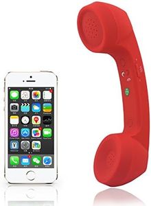 ENJOY-UNIQUE Wireless Retro Telephone Handset and Wire Radiation-Proof Handset Receivers Headphones for a Mobile Phone with Comfortable Call (Red)