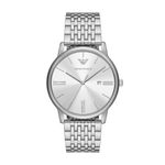 Emporio Armani Stainless Steel Analog White Dial Men Watch-Ar11599, Silver Band