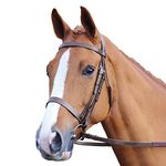 Shires Aviemore Plain Bridle With Rubber Grip Reins - Havana: Cob